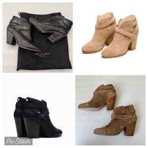 2 PAIRS - Rag & Bone Women's Harrow Ankle Boots - Black and Tan